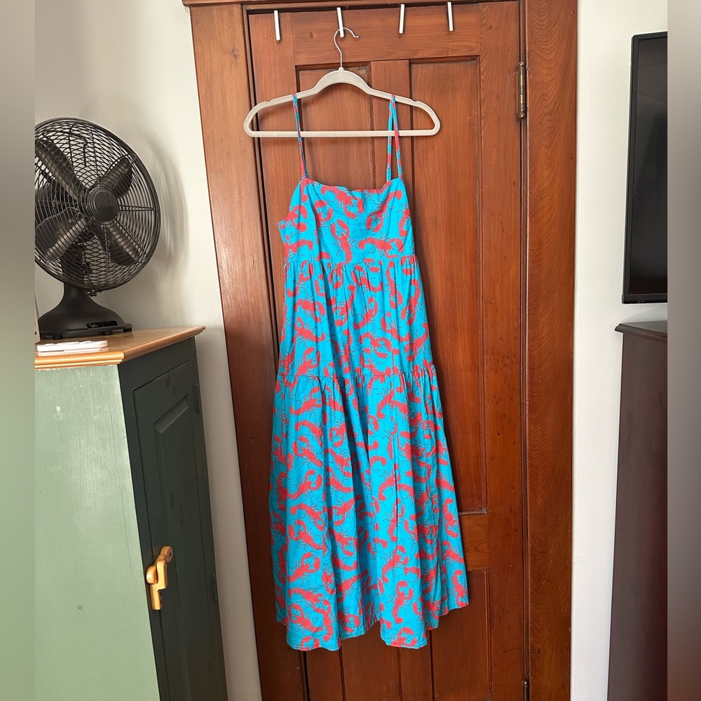 NWT J.Crew Turquoise Dress with Lobster 🦞 Pattern